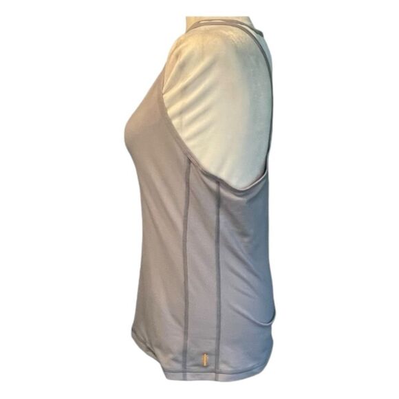 Lucy Activewear Tank Top Gray White Mesh Back Panel Sleeveless Pull-Over M - Picture 2 of 7